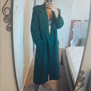 Vintage emerald green wool coat